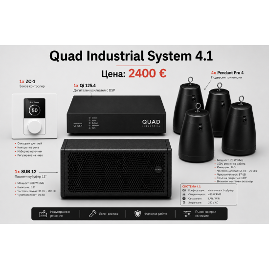 Комплект Аудио Система Quad Industrial 4.1