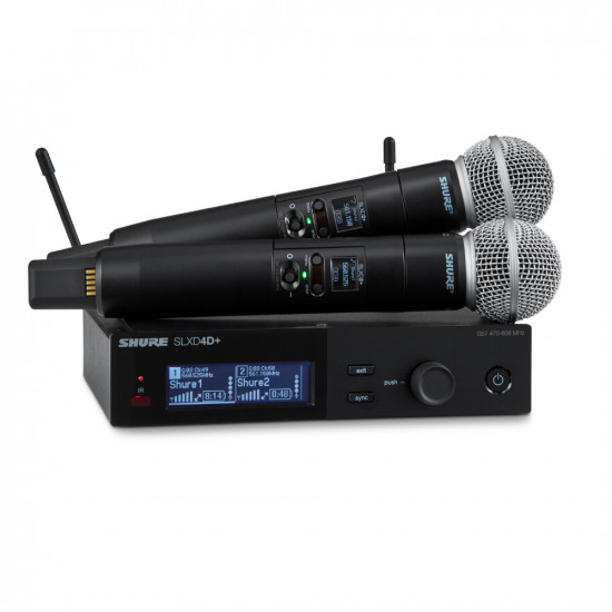 Двойна вокална безжична система с микрофони SM58 SHURE SLXD24D+/SM58