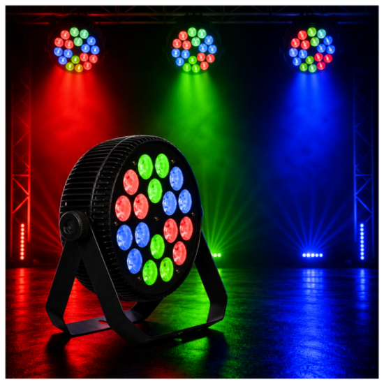 Лед пар LIGHT4ME PARTY PAR 18x10W RGBW stage spotlight LED lighting effect DMX 2x mounting bracket