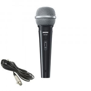 Динамичен микрофон с копче и кабел SHURE SV100-W