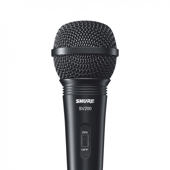 Динамичен микрофон с копче, кабел, държач и калъф SHURE SV200-A