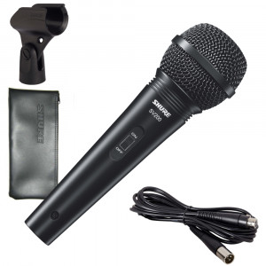 Динамичен микрофон с копче, кабел, държач и калъф SHURE SV200-A