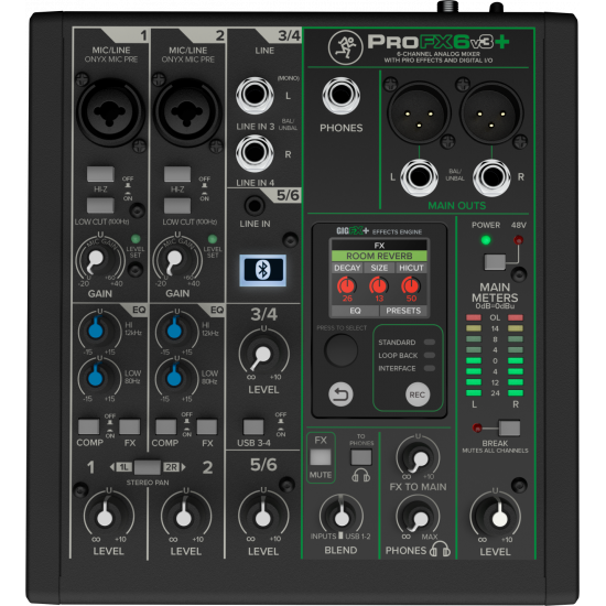 Аналогов миксер Mackie ProFX6v3+ 6-Channel Analog Mixer