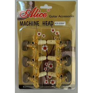 Ключове за класическа китара позлатени к-т. AOS-020B4P Classical Machine Head Set, Alice Ключове за класическа китара позлатени к-т. AOS-020B4P Classical Machine Head Set, Alice