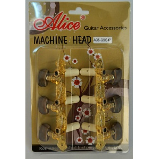 Ключове за класическа китара позлатени к-т. AOS-020B4P Classical Machine Head Set, Alice