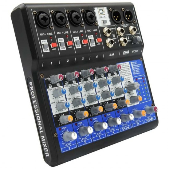 DNA MC06X analog mixer audio interface USB 6 channels