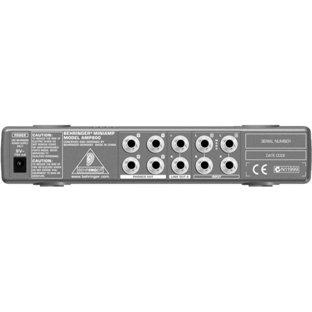 Amplificatore Per Cuffie Behringer AMP800 V2 – 4 Canali Stereo, Ultra-Compatto, Per Registrazione E Ascolto Di Gruppo